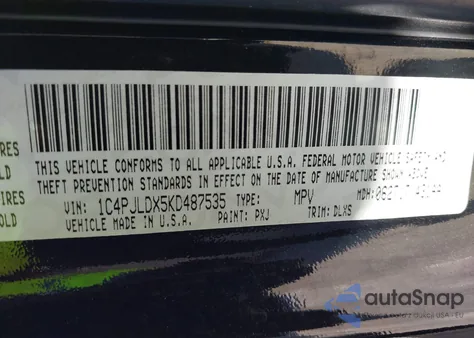 2019 Jeep Cherokee Limited Fwd z USA, uszkodzony, nr VIN 1C4PJLDX5KD487535